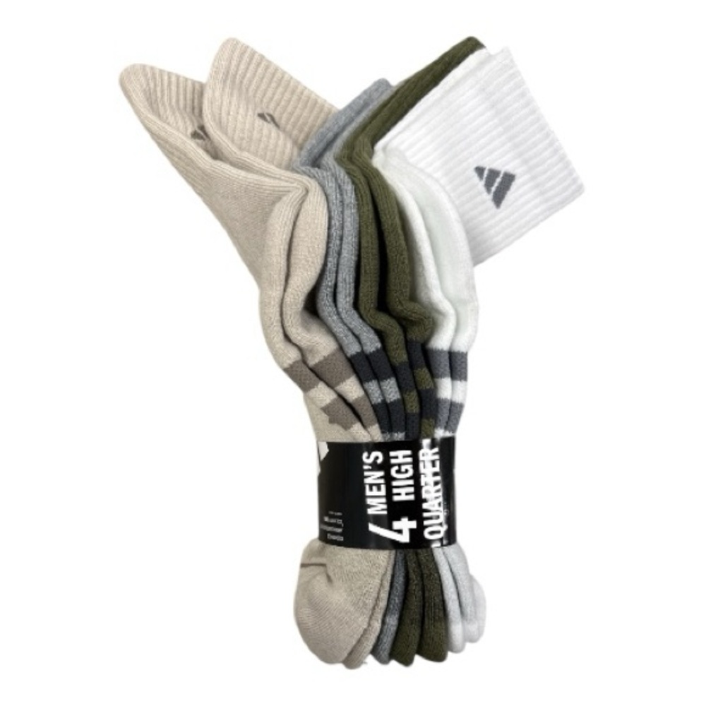 Adidas High Quarter Socks 4!PACK Cushioned Comfort ClimaCool Arch Compression